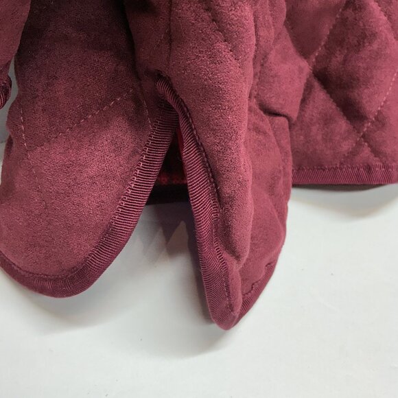2X Faux Suede Quilted Barn Jacket with Lining-Spiced Wine Isaac Mizrahi Live! - Picture 8 of 13